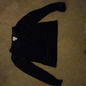 Loft Velvety Black Top with Long Sleeves